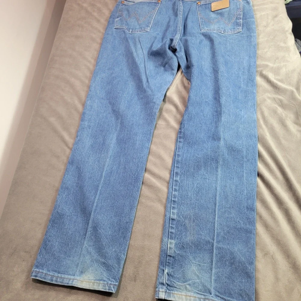 Wrangler Mens Cowboy Cut Straight Leg Jeans Blue Medium Wash 40x32 Vintage Style